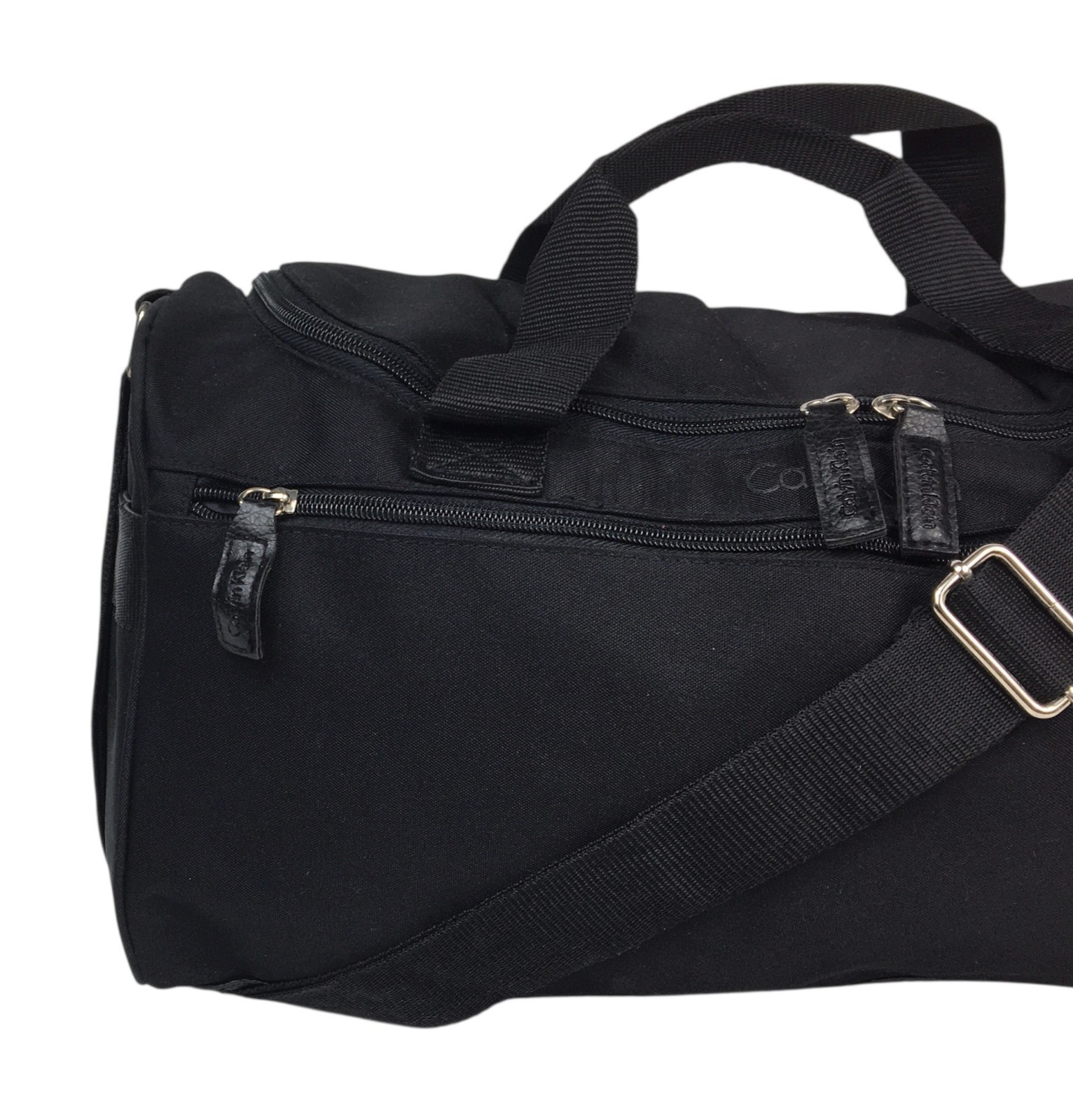 Calvin Klein Black Duffel Bag Carry On Overnight Shoulder Strap 18” Gym Luggage