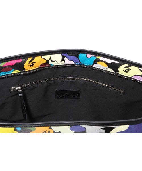 A BATHING APE Multi Camo Tote Bag Black White Synthetic Leather Japan NEW