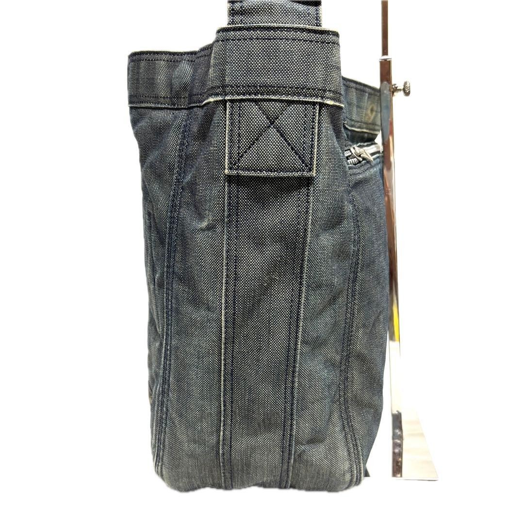 Authentic PORTER DEEPER Denim A4 Shoulder Bag Blue 16cm Depth, Slight Wear