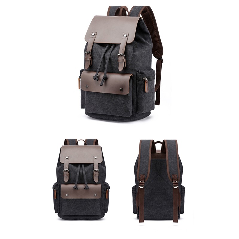 Canvas Backpack Satchel Travel Rucksack Hiking Camping Vintage School Travel Bag