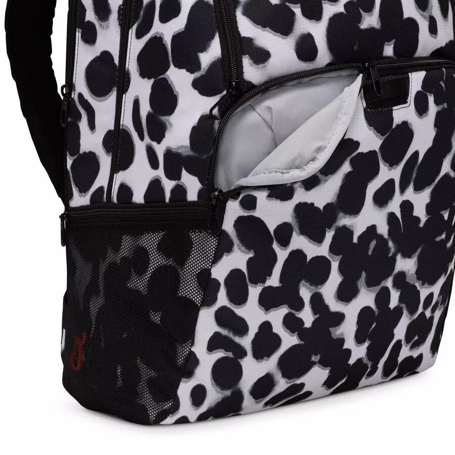 Nike Brasilia Backpack Dalmatian Aurora Black White Polka Dot Orange FN1357-077