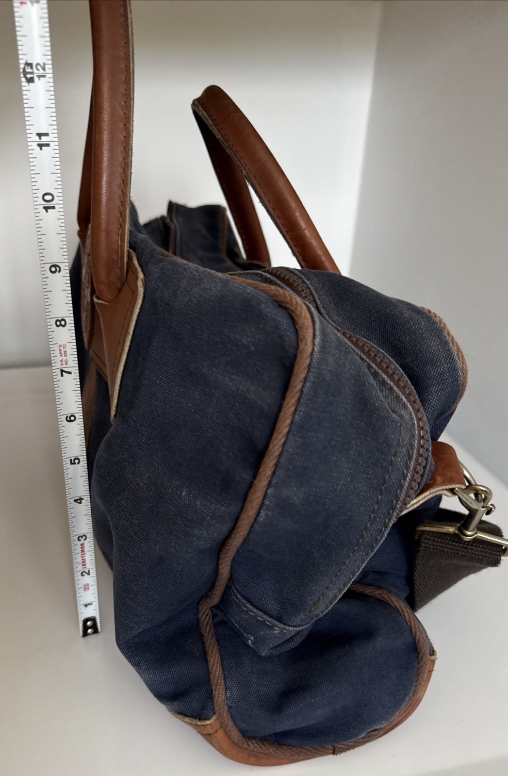 Duluth Pack Minn. Blue Canvas Leather Briefcase USA Travel Bag VTG Well Used