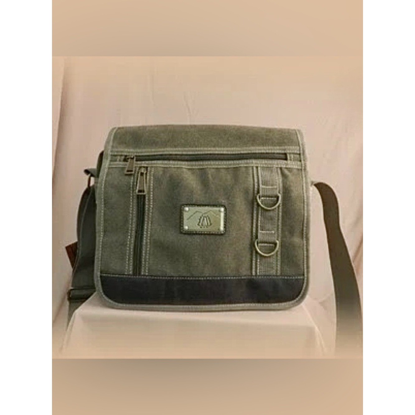 Olive Green Messenger Bag Small Canvas Multi Storage Tactical Hunting Camping