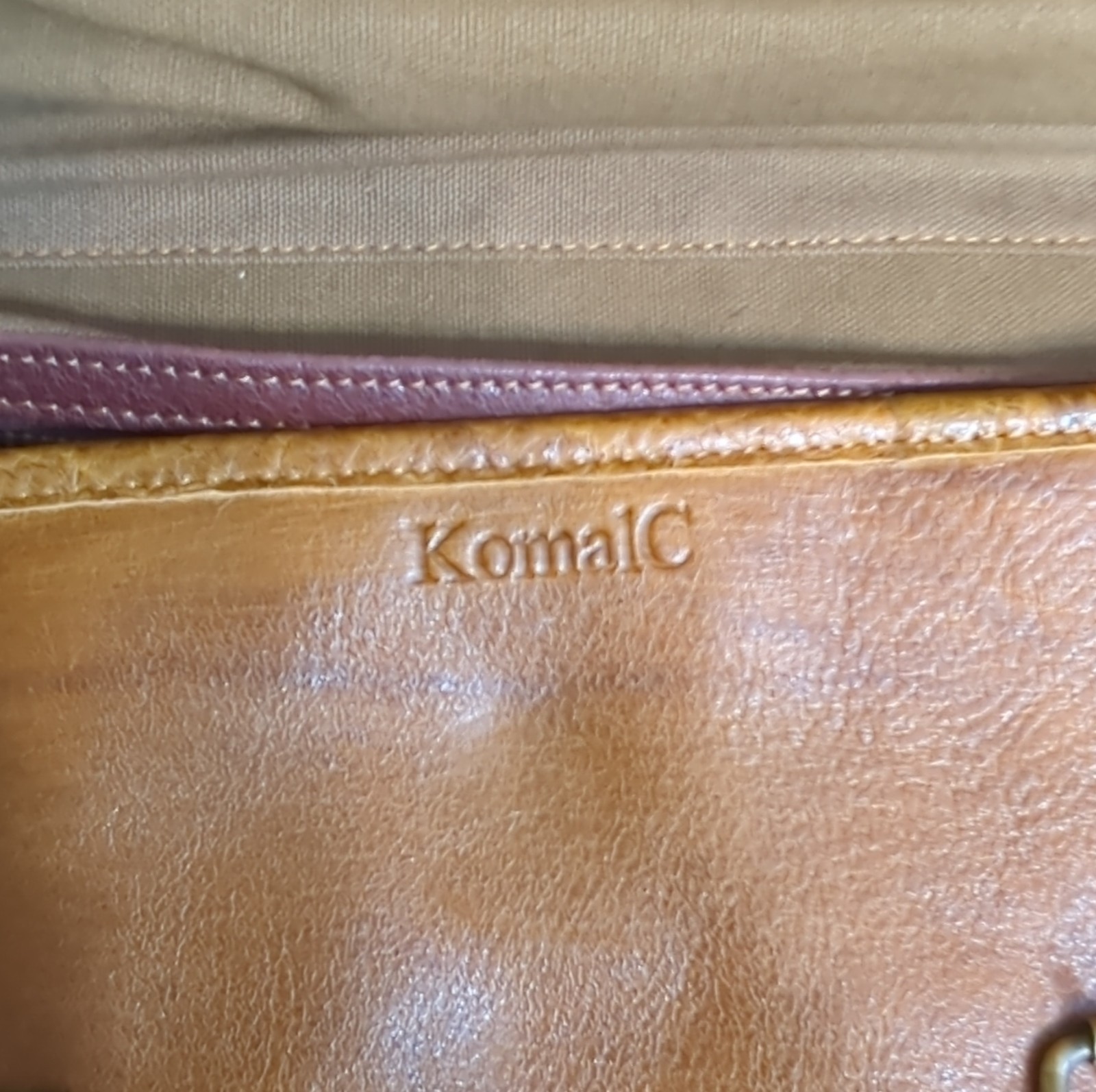 KomalC Brown organizer Bag Buckle Zip Hanging Pockets Travel Classic Men