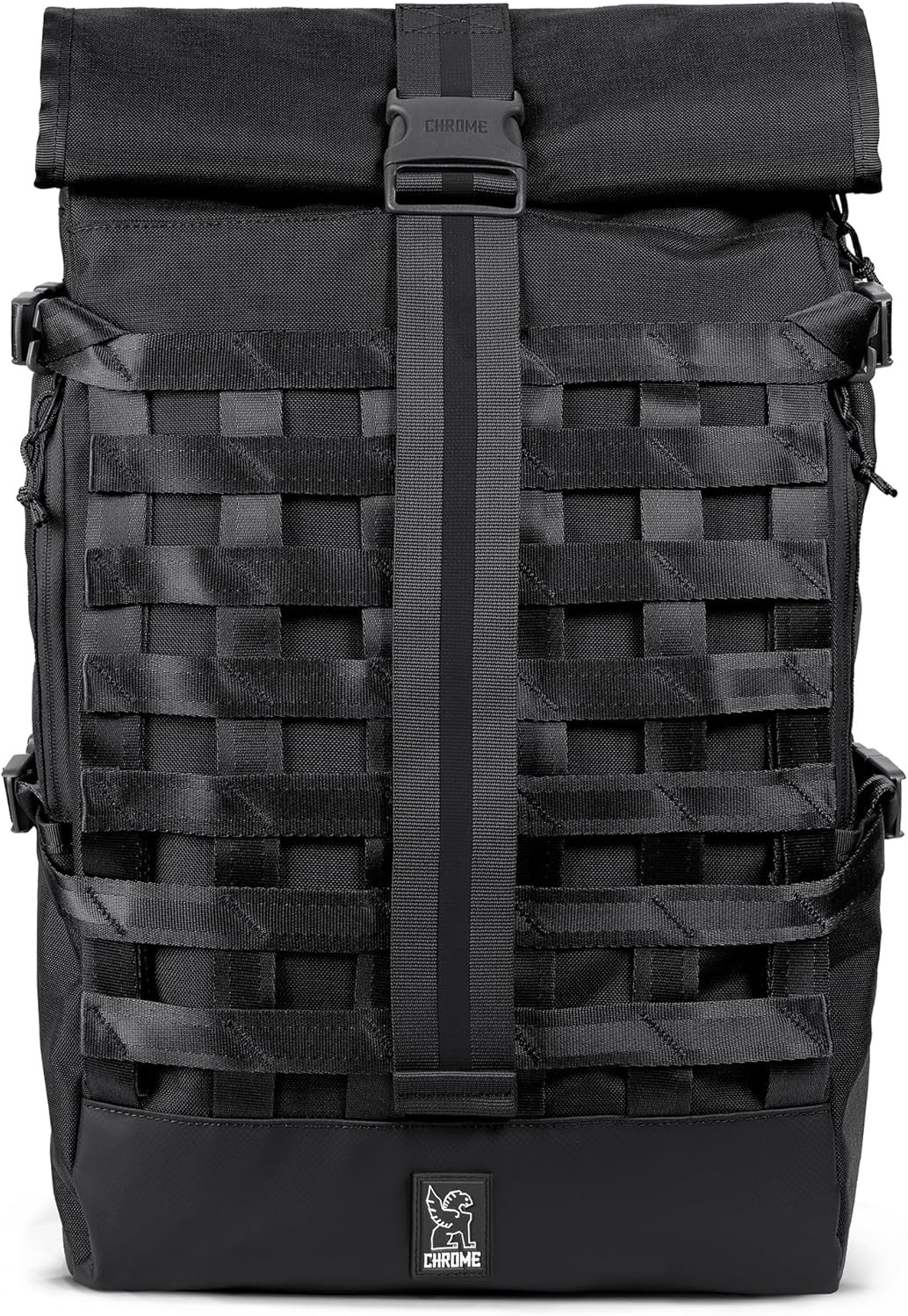 Industries Barrage 34L Black Roll-Top Backpack – Waterproof & Stylish