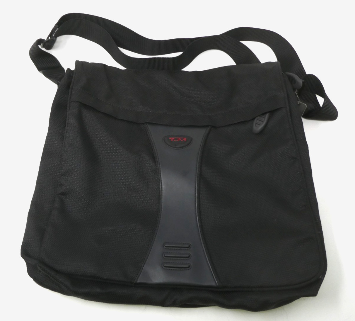 Tumi Alpha Small Messenger Crossbody Flap Body Bag Ballistic Nylon Cloth Black