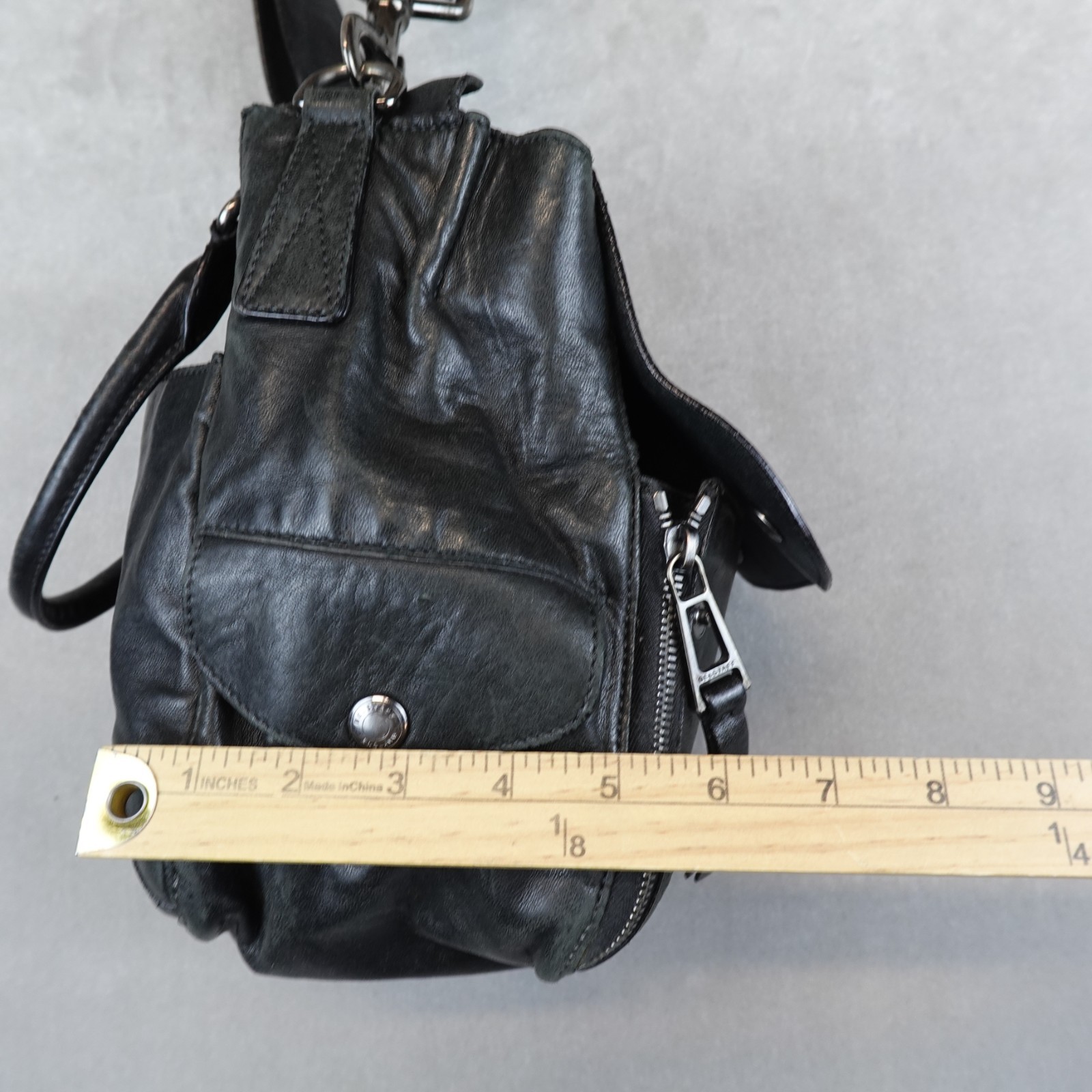 Belstaff Leather Messenger Shoulder Bag Black Utility Crossbody Malenotti