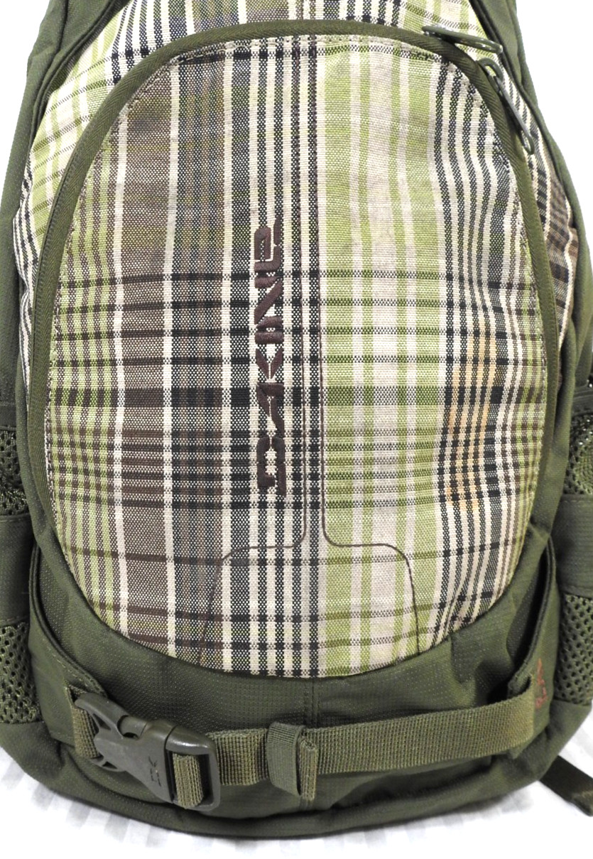 Dakine Olive Green & Tan Plaid Explorer Pack Laptop Backpack. #8130-050-27