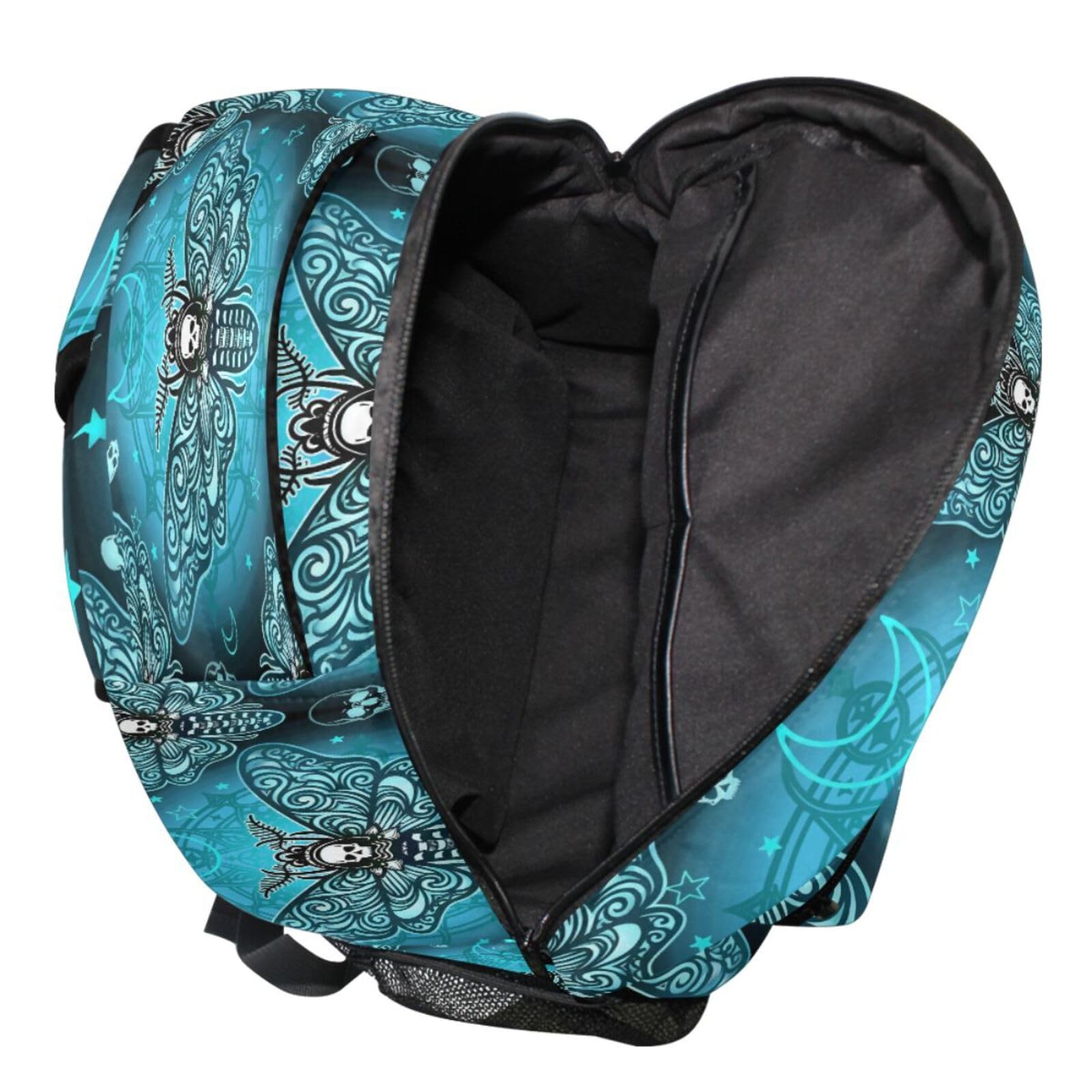 School Backpack Butterfly Skull Blue College Knapsack Laptop Rucksack Busines…
