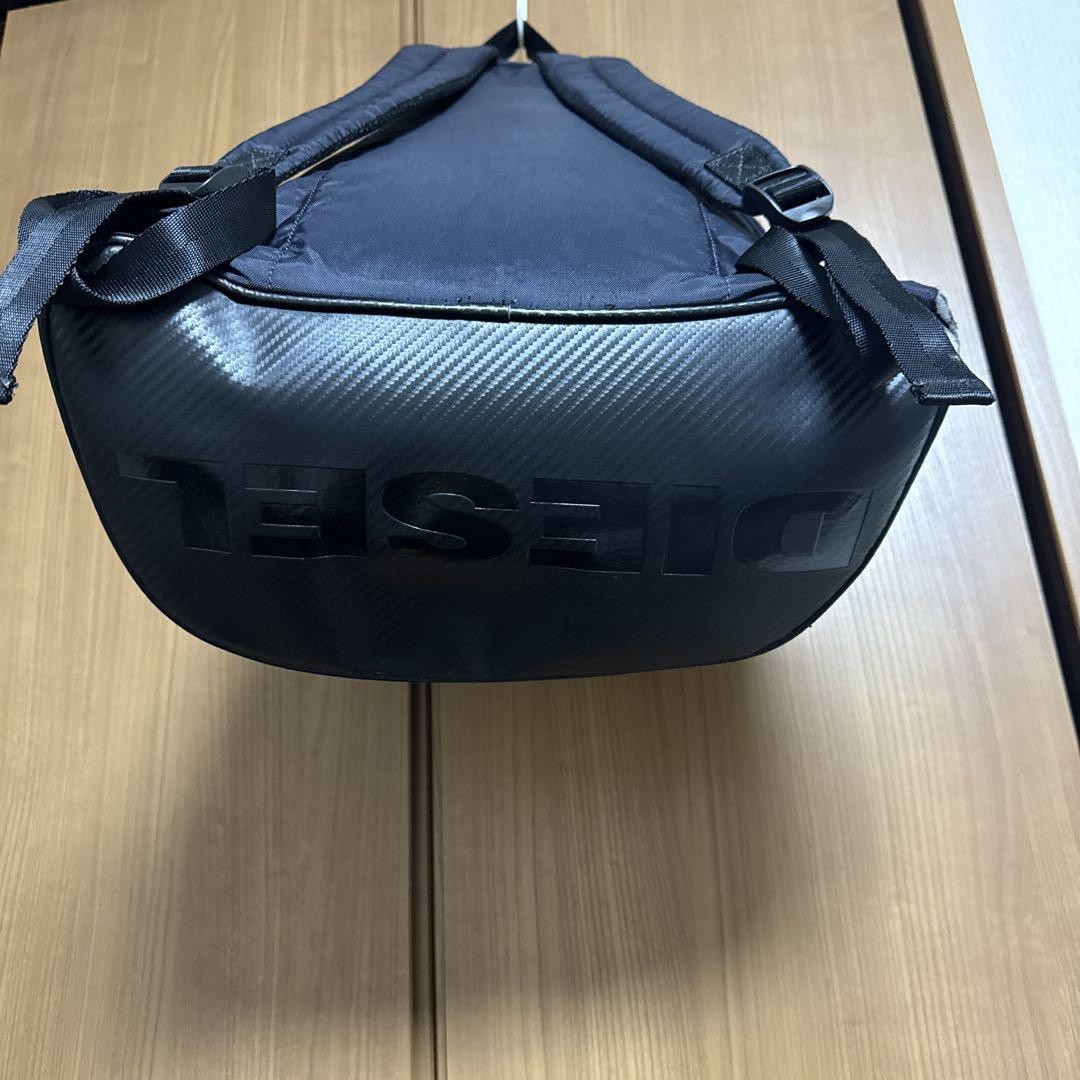 Diesel Men Backpack Black Brave Man Plate 50×38×18cm Luxury Casual Streetwear