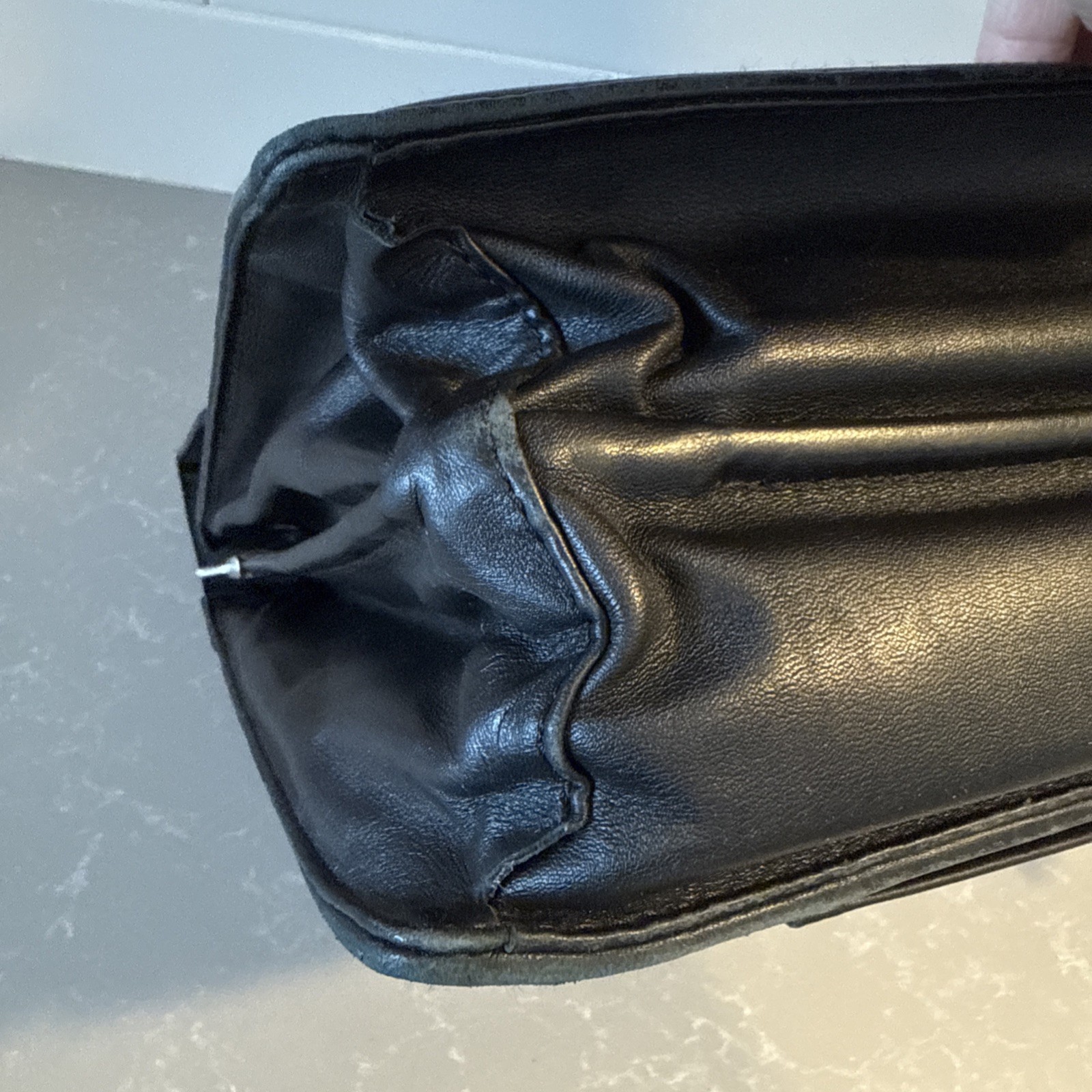 VTG Bosca America Napa Leather Briefcase Black Italian Business Messenger Bag