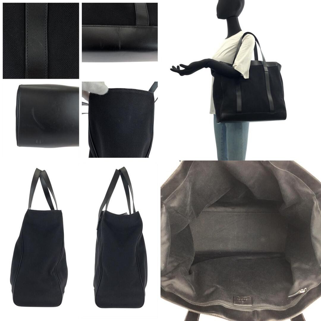 Gucci Canvas Leather Black Tote Shoulder Bag Handbag Vintage 36x35x17cm