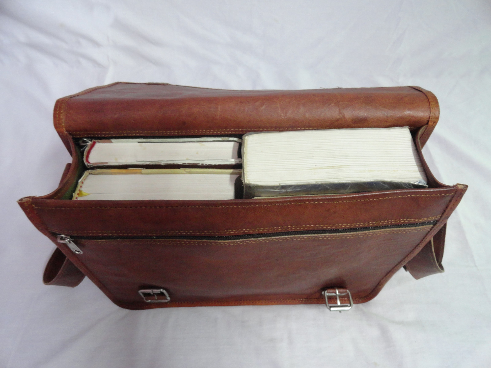 14 In Leather Messenger Bag Office Satchel Laptop Briefcase School Crossbody Bag