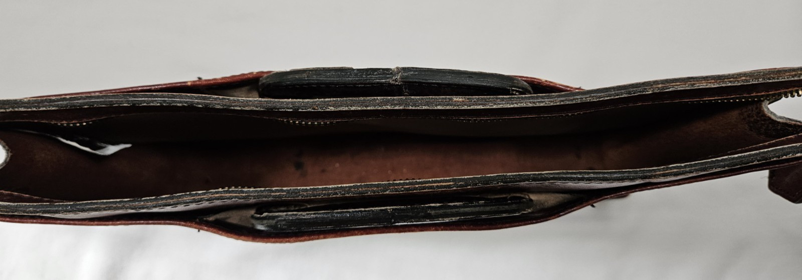 Vintage Pegasus Drop Handle Briefcase Brown Leather Made In USA 17.5 x 12 Inches