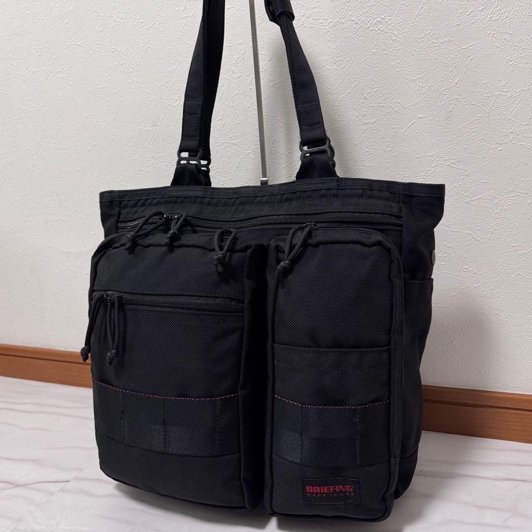 BRIEFING BRF300219 BS TOTE TALL Black Ballistic Nylon A4 Tote Made in USA