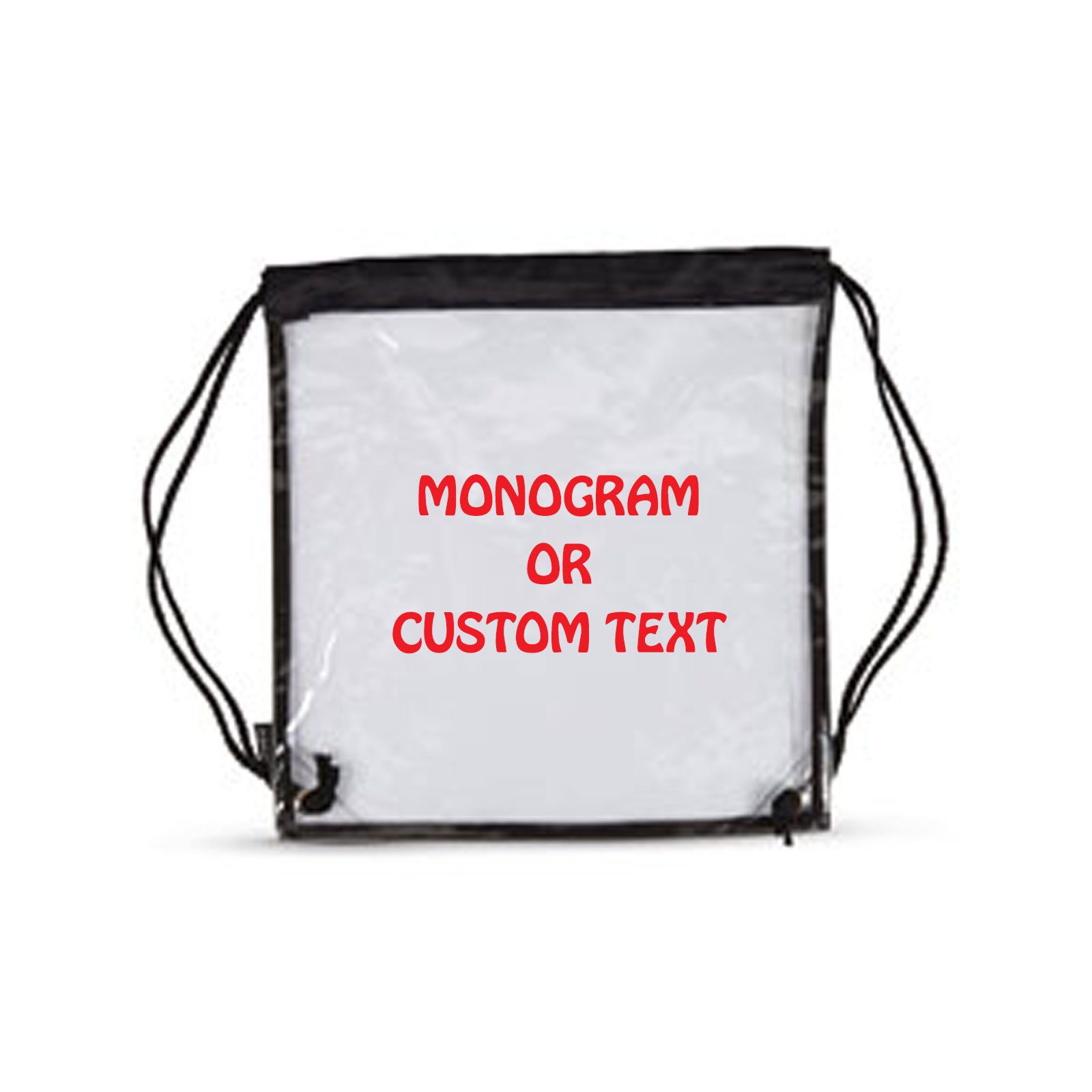 Custom Transparent Clear Event Security Stadium Drawstring Bag Monogram Name
