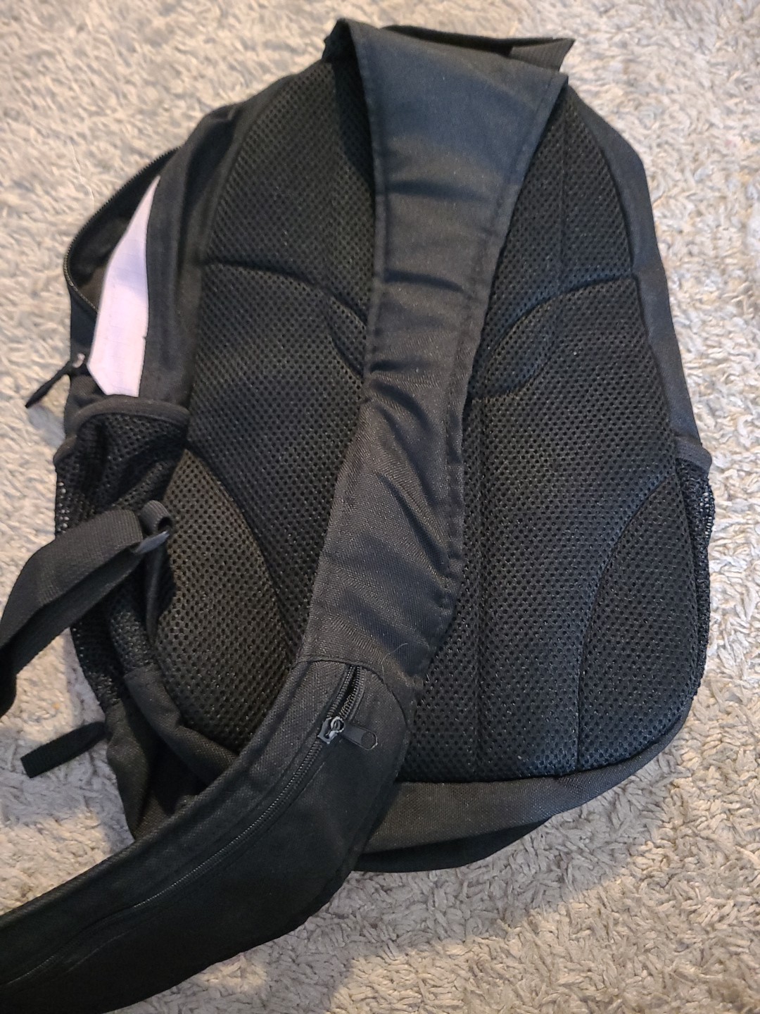 Eddie Bauer Black Sling Bag Shoulder Bag Black/Lavender W/audio Pocket Y2K