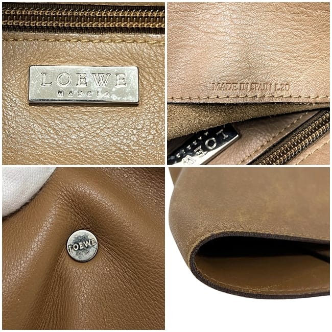 Pre-owned Loewe shoulder bag, brown, lightweight leather, L20. This simple,
