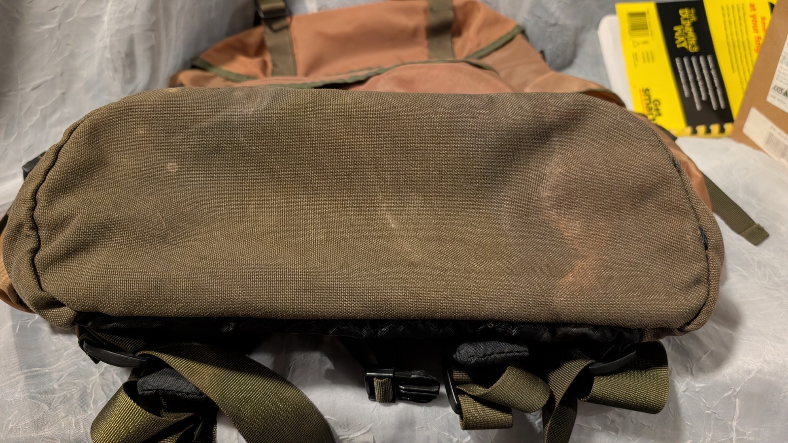 LL Bean Khaki/Olive Green Continental Rucksack Backpack Military Bag Vtg 90s