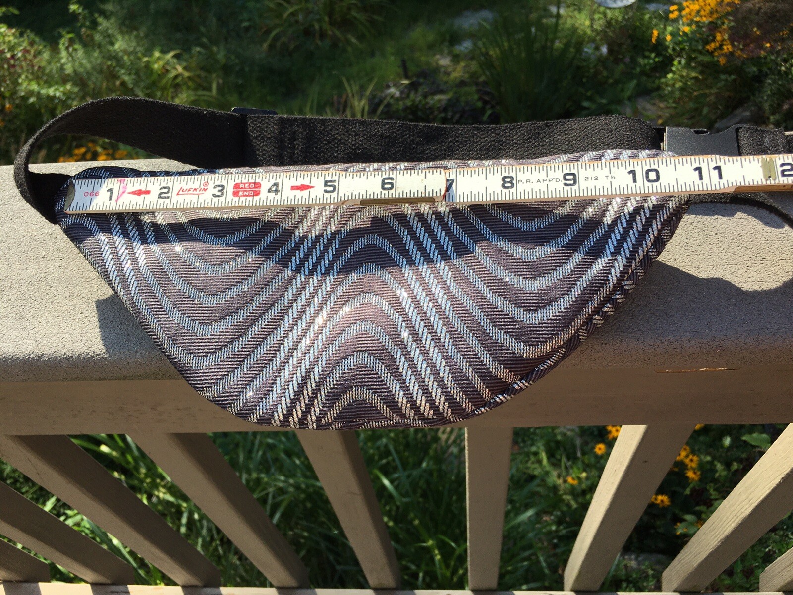 Black & Shiny Silver Swirl Disco🕺🏻Fanny Pack Bag Waist Band Retro 80s 90s Y2K