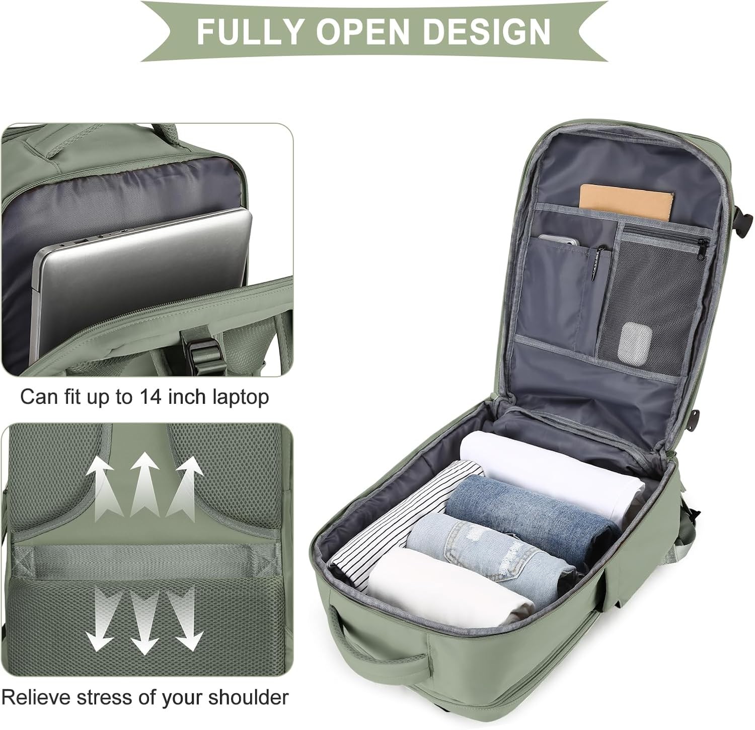 Travel Backpack, Carry on Backpack, Backpack Waterproof Outdoor Sports Rucksack