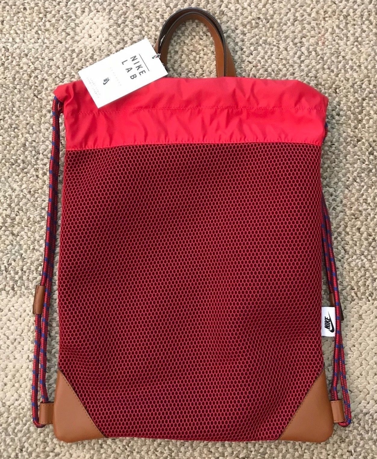 Nike Lab Gym Sack Tote Athletic Bag Sport Style Red 183 CU IN $160 AR1255-687