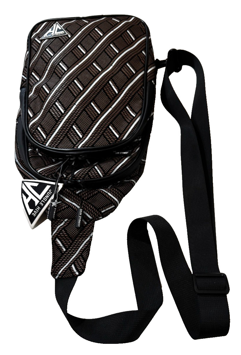 JUNGLE HIVE SMELL PROOF CROSSBODY SLING BAG BROWN GEOMETRIC HANDY FUNCTIONAL NEW