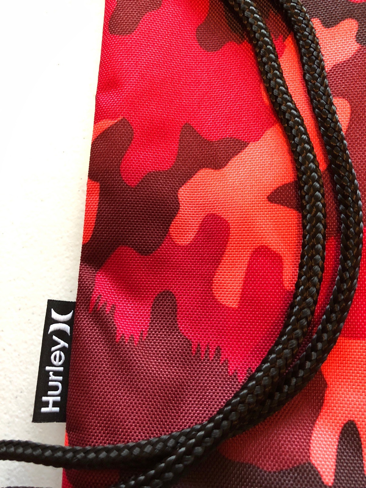 New Hurley Honor Roll Printed Cinch Sack Drawstring Beach Pool Gym Bag