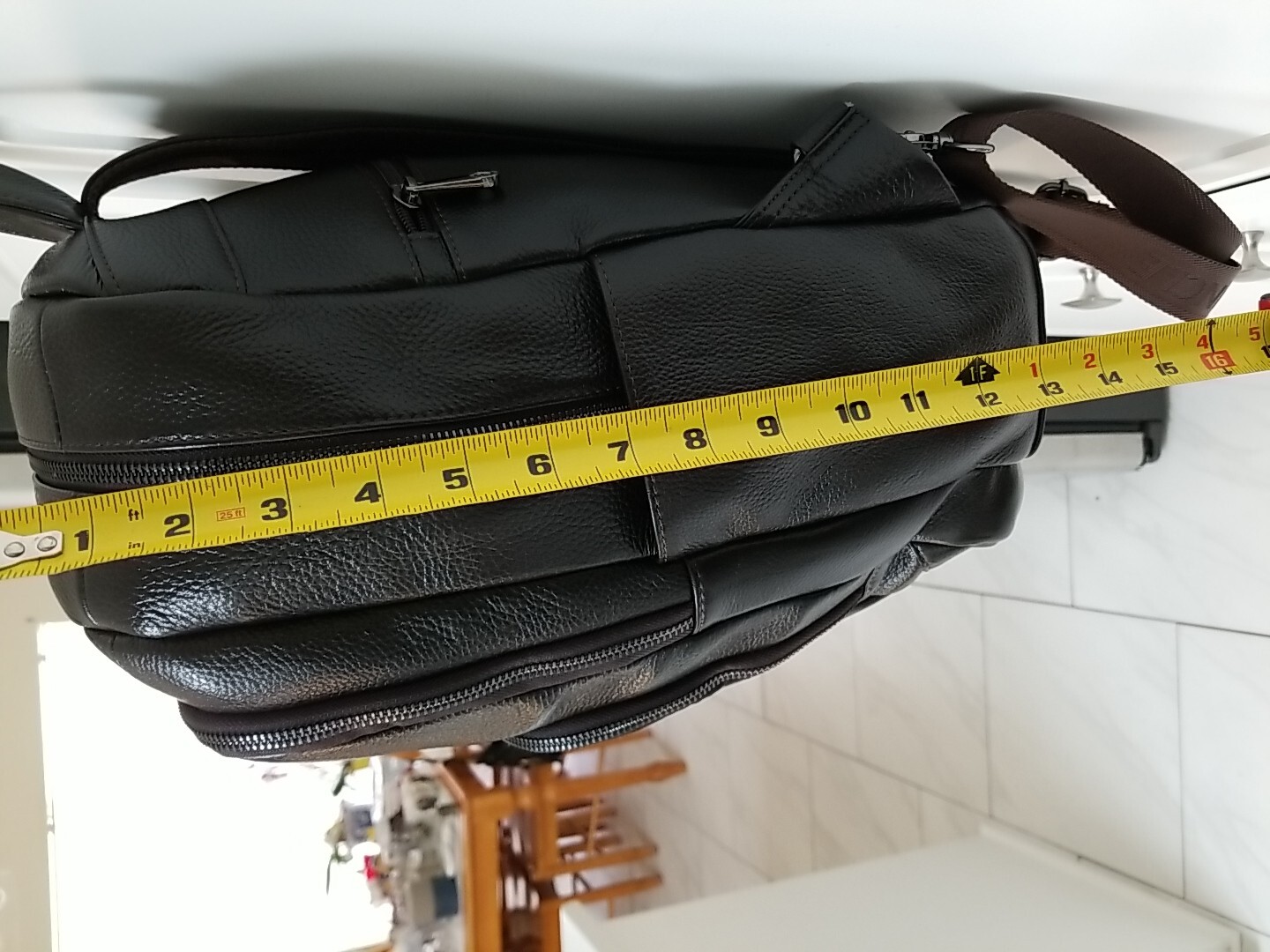 large brand new leather backpack men
