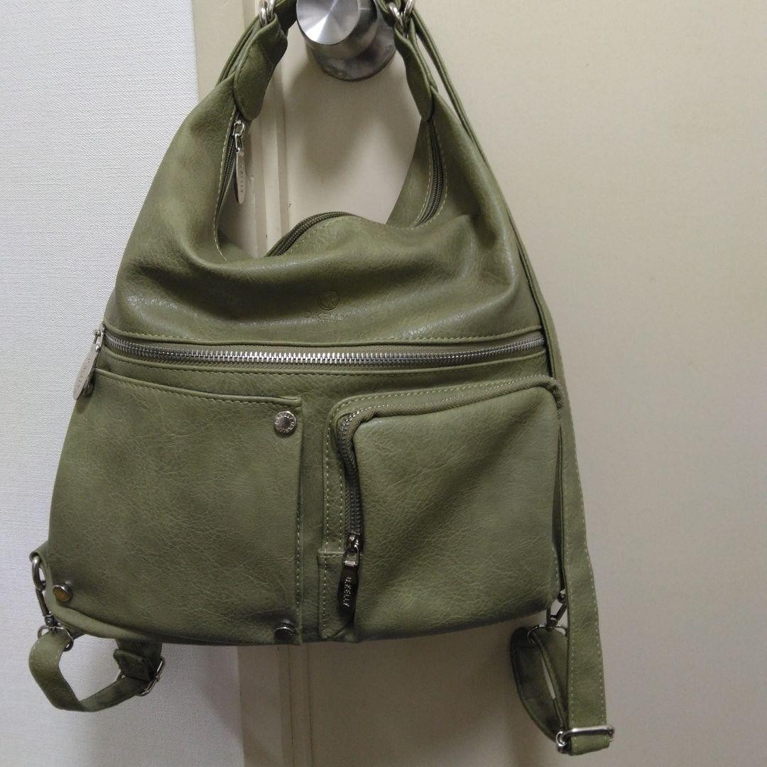 D.KELLY Olive Green Synthetic Bag H or Shoulder