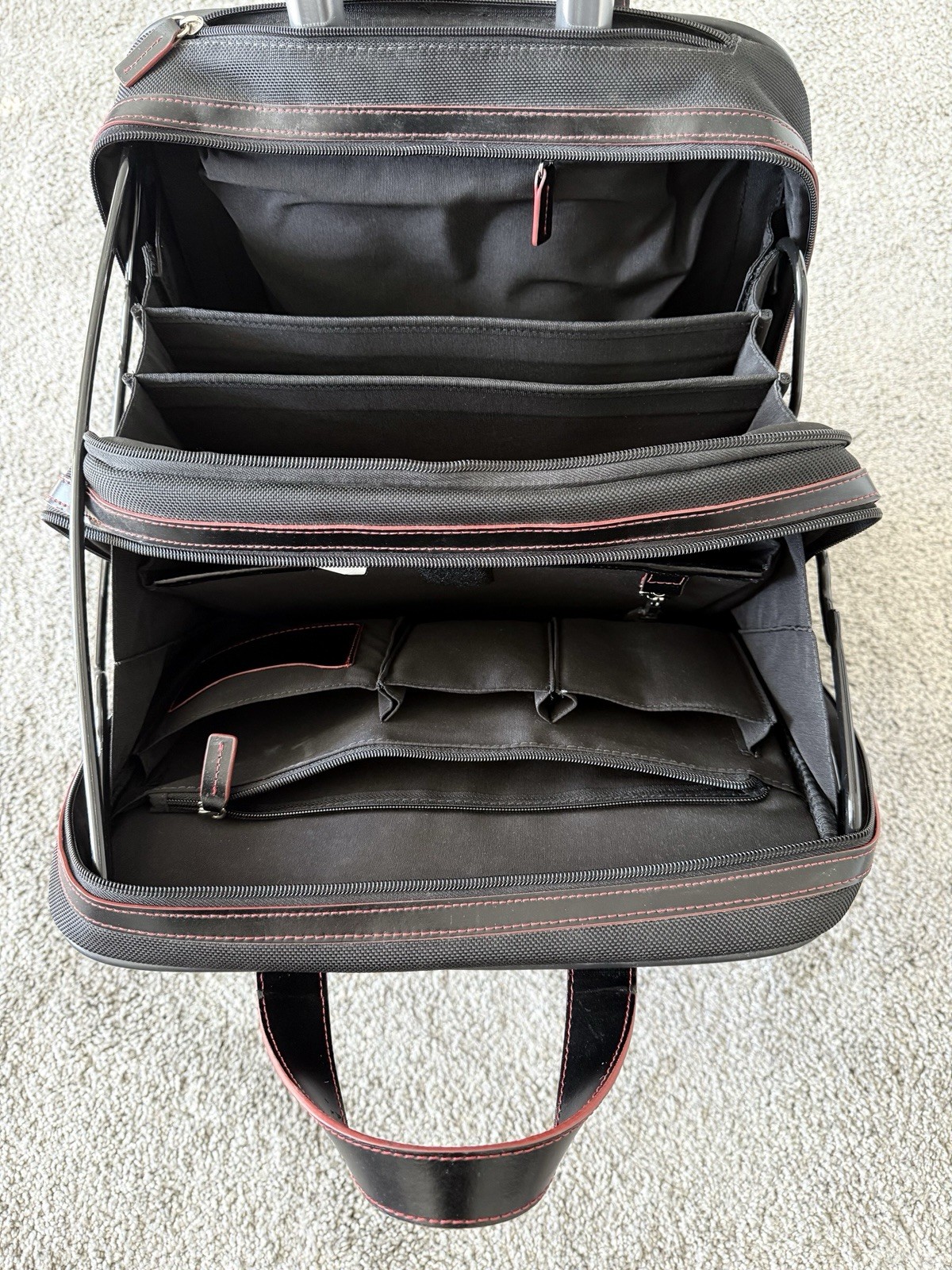 Jack George Milano Vertical Wheeled Canvas/ Leather Briefcase