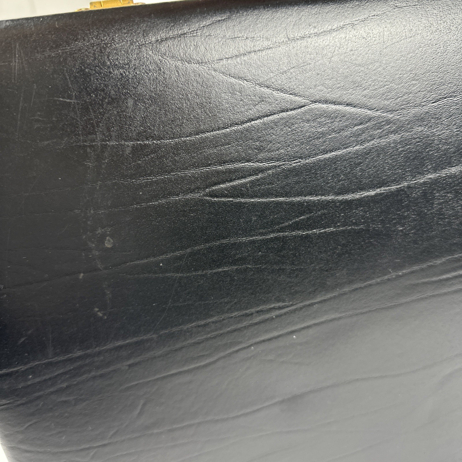 Briefcase Vintage Genuine Leather Made In Spain Top Grain Cowhide Black