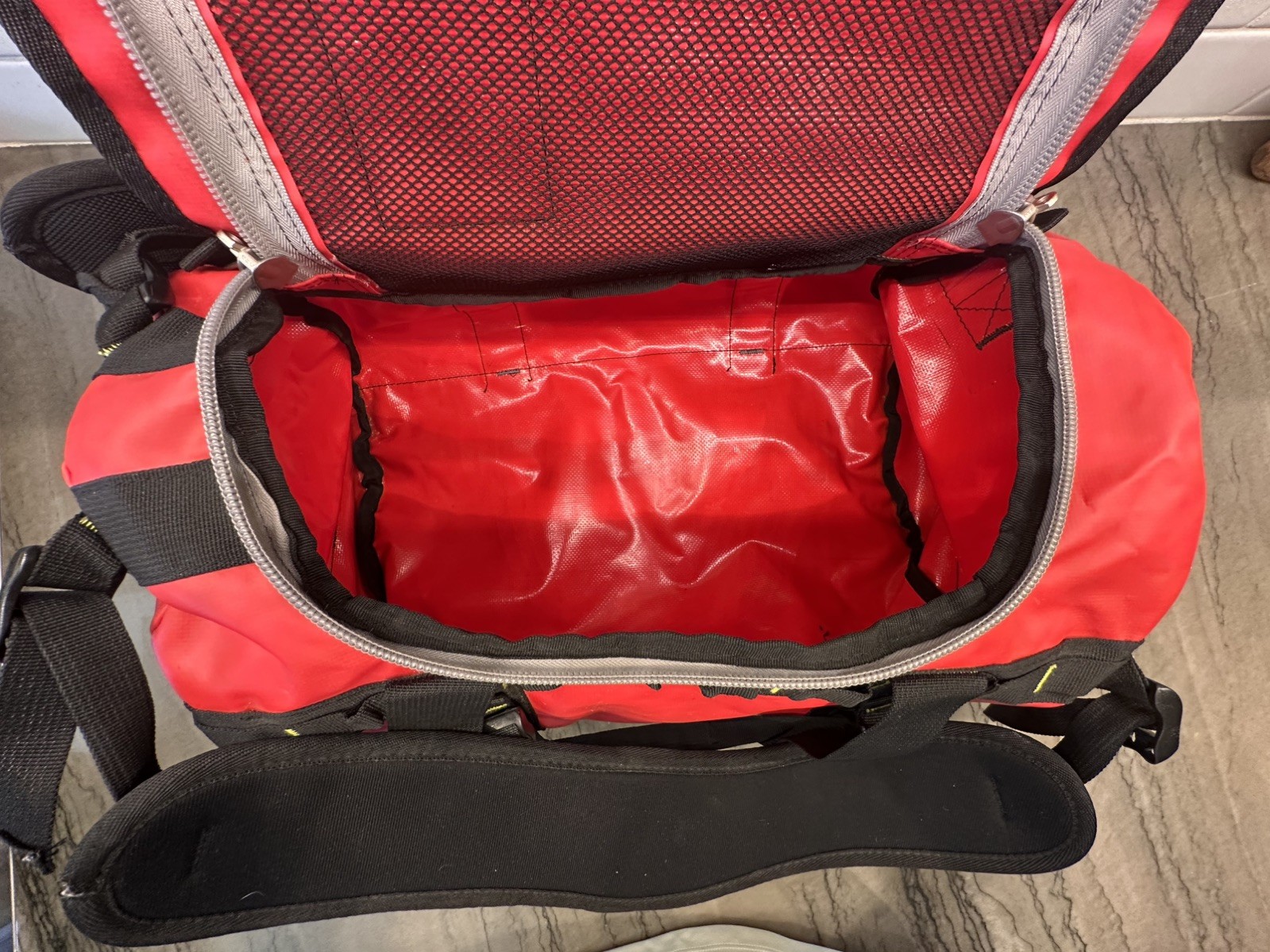 The North Face Base Camp Duffel Bag Small Red, Yellow & Black