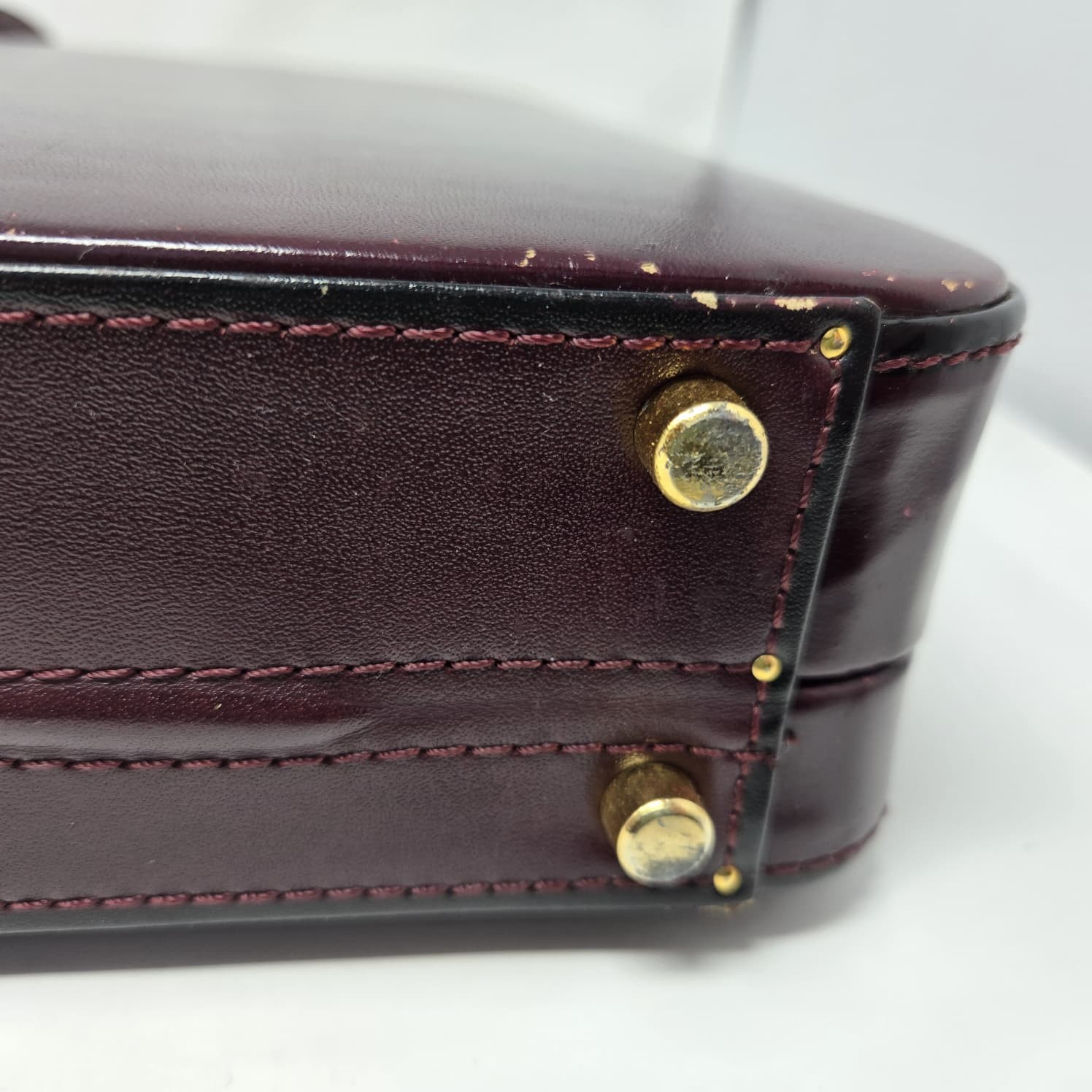 Vintage Mark Phillip Top Grain Leather Attache Burgundy Briefcase w/ Combo Locks