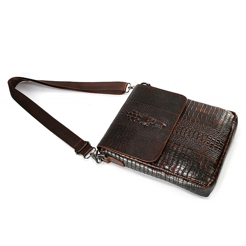 Genuine Leather Men’s Shoulder Bag Crossbody Bag 8″ Messenger Bag New