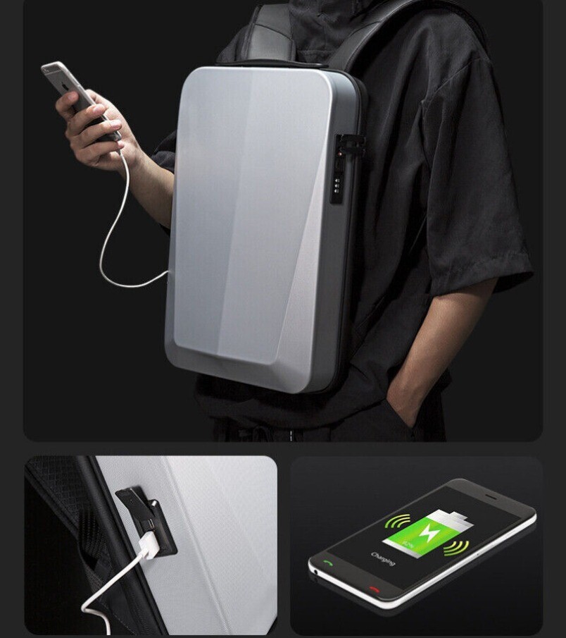 15.6in Premium Mens Backpack Computer Bag Anti-theft Waterproof Usb Business Bag