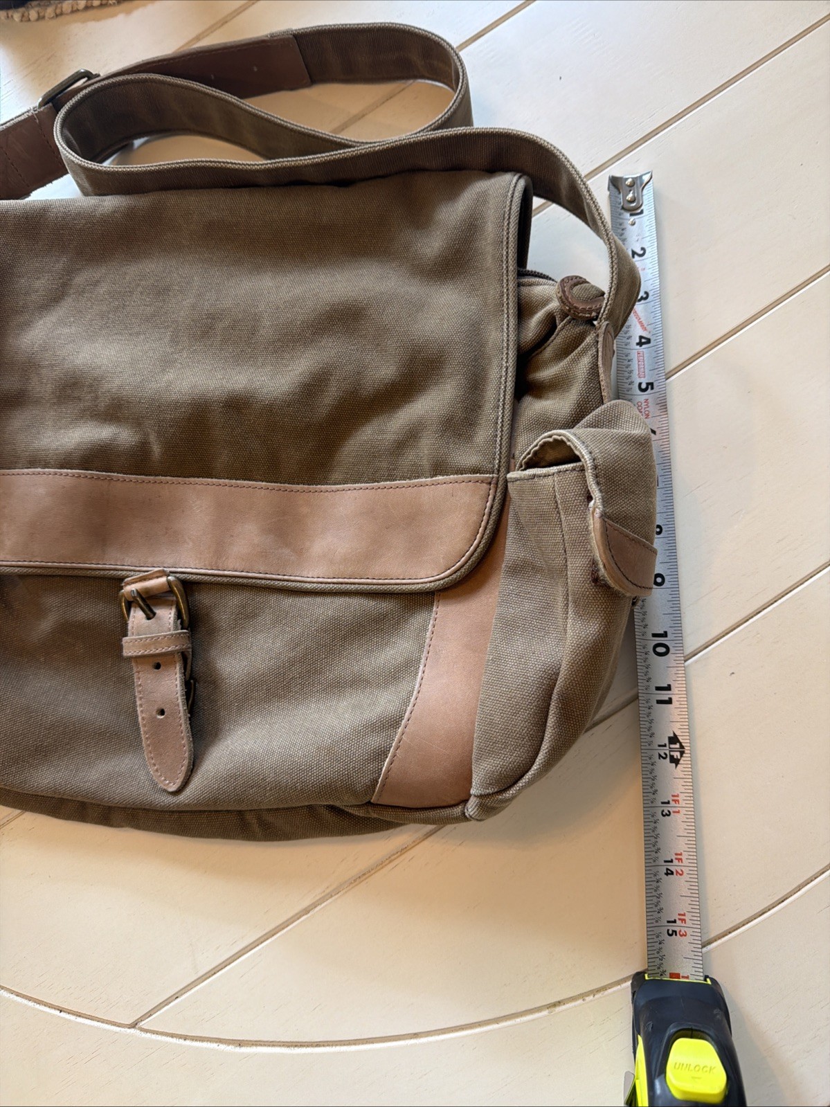 Vintage LL Bean Messenger Bag Canvas Leather Field Bag Cross Body Purse