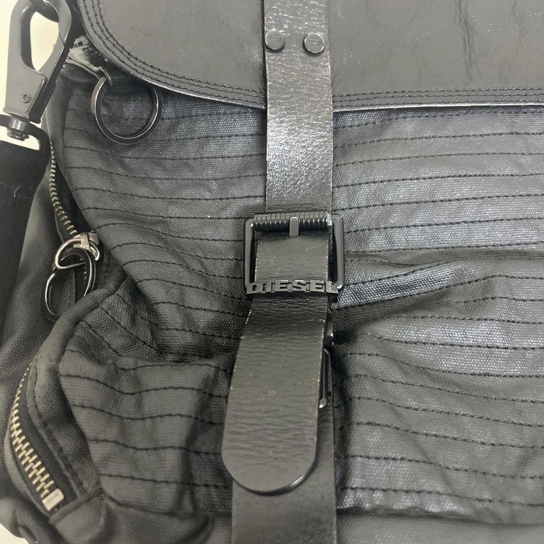 Diesel Men Archive Metal Black Shoulder Bag 34x7x37cm Luxury Modern Stylish ITA