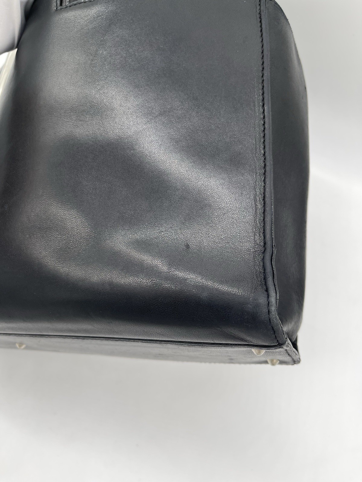 MONTBLANC Black Leather Briefcase Laptop Satchel Work Bag Travel Tote Classic