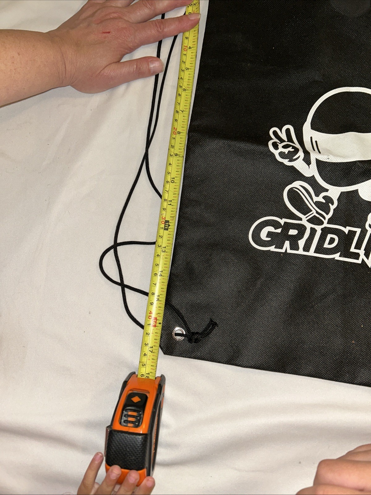 17×13.5 Gridlife Black DrawString Bag