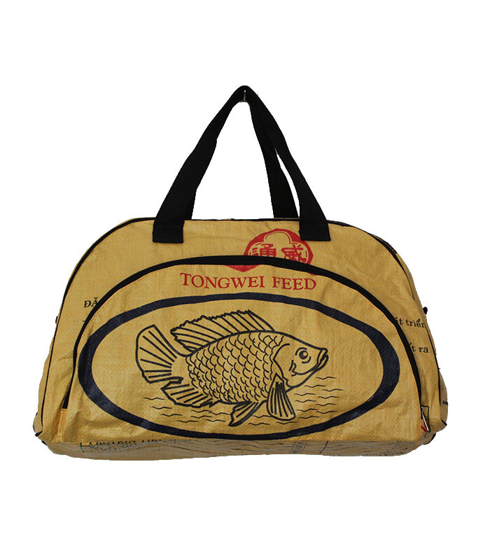 Recycled Fish Feed Deluxe Cabin Size Travel Bag Fair Trade from Cambodia