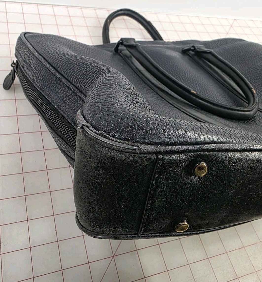 Coach Men’s Business Bag Metropolitan Brief Navy/Black Leather 57781 Worn
