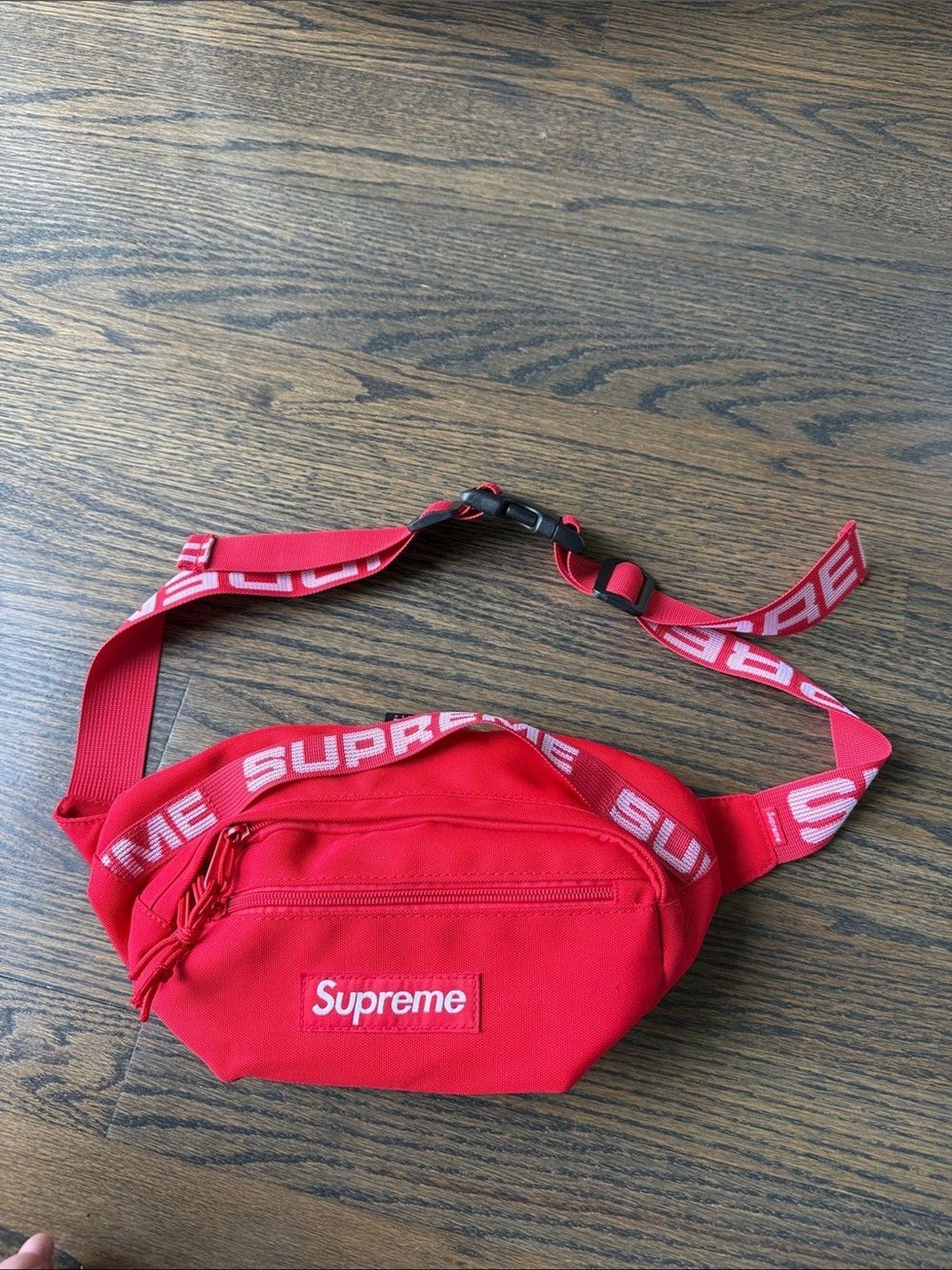 Supreme Red Logo Waist Bag