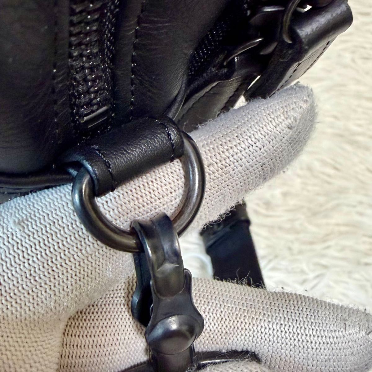 Authentic YOSHIDA KABAN PORTER TAG 2-Way Briefcase Black Leather 30cm x 42cm x 1