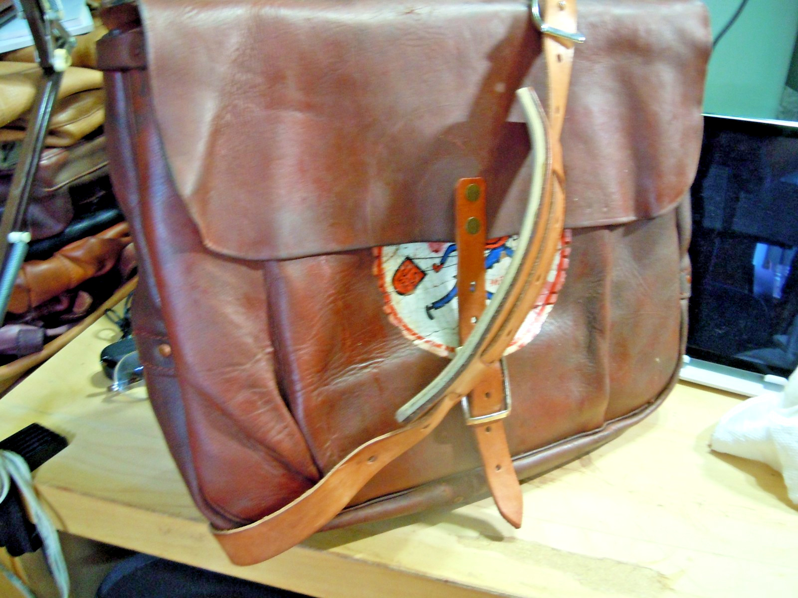 VTG Rare USPS US Leather Mail Postal Carrier Messenger Briefcase Bag # 31