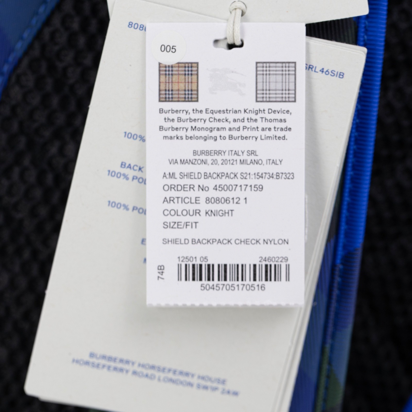 Burberry Men’s Large Shield Backpack Knight