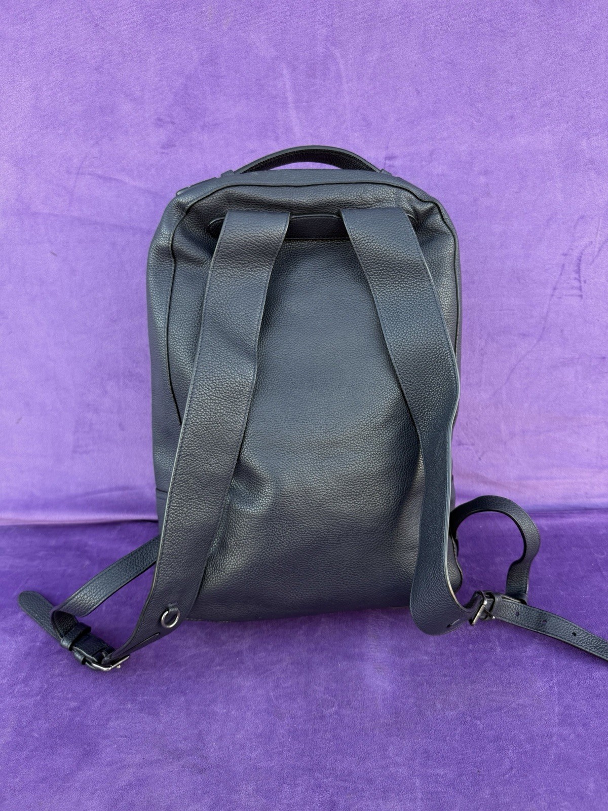 COACH Metropolitan Soft Backpack Pebbled Leather Navy Blue