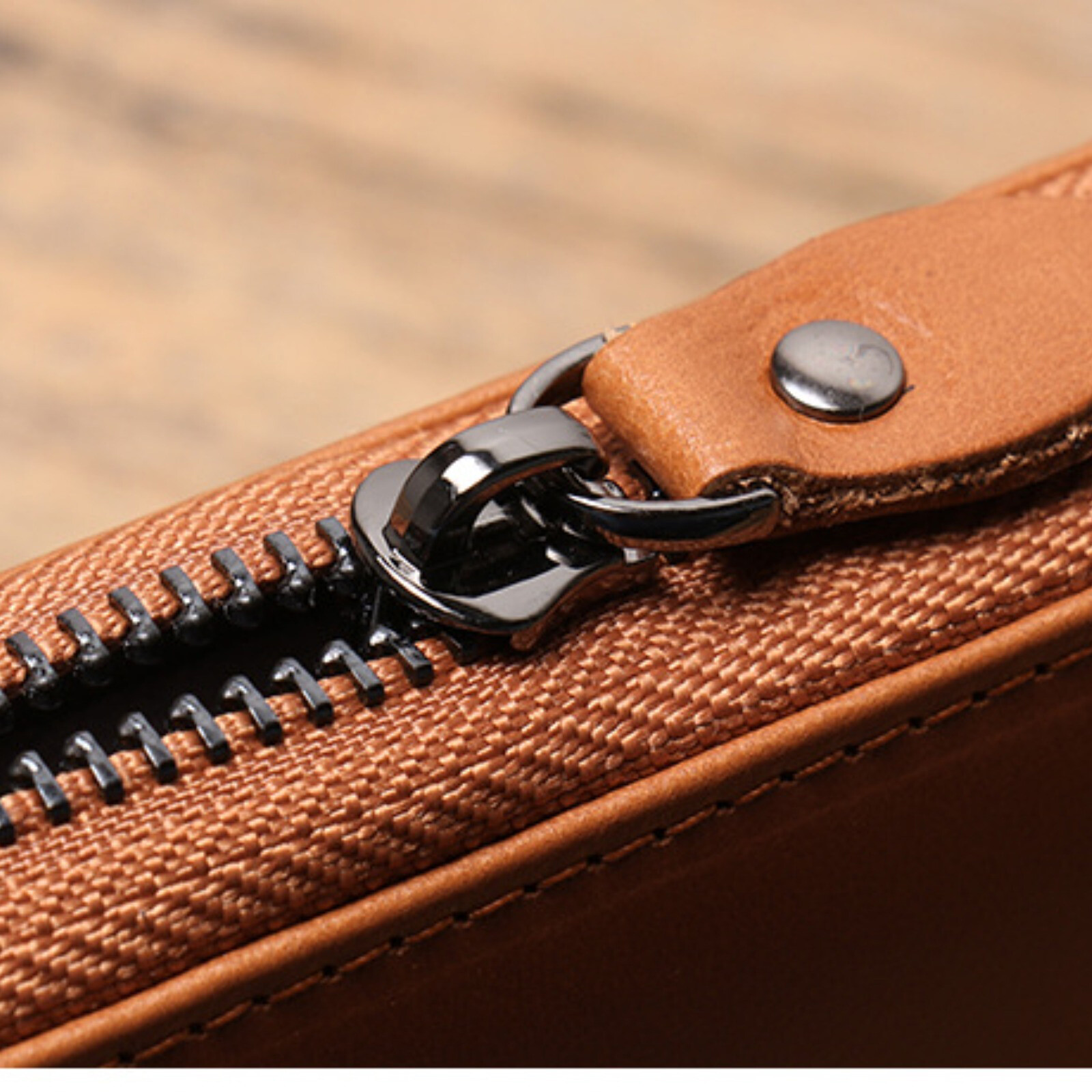 Mens Leather Zip Around Wallet RFID Blocking Long Card Holder Large Capacity