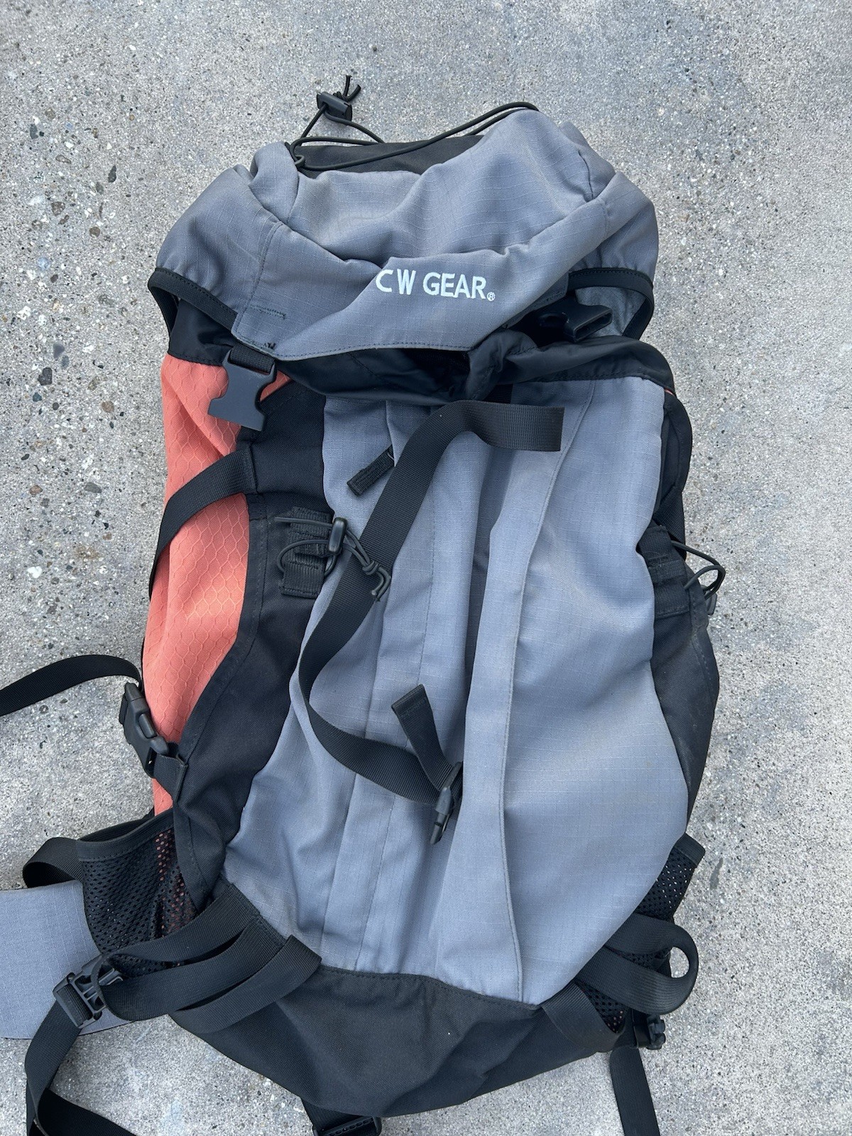 CW Gear Backpack 35L to 40L Outdoor Pack Wilderness Hiking Gear Daypack Grey