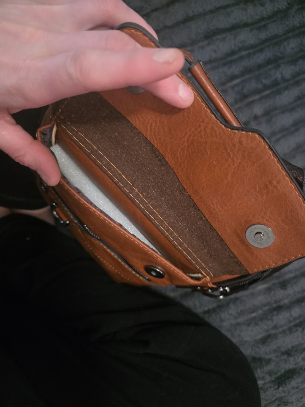 Weixier Crossbody Bag Men’s Shoulder Bag Brown PU Leather NWOT